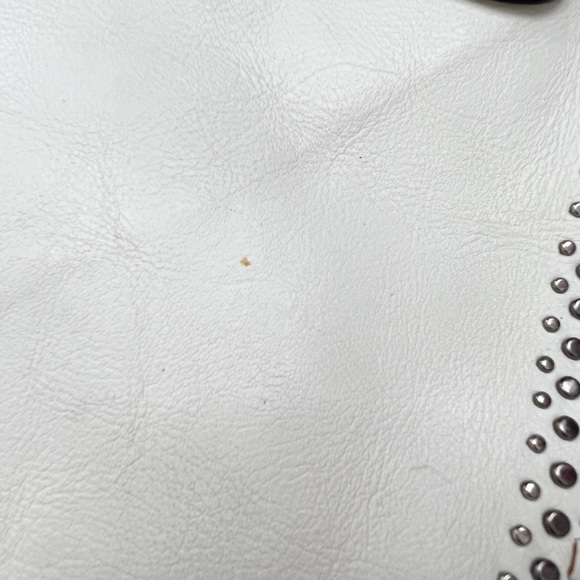 White Rebecca Minkoff Studded Braided Leather Crossbody Bag - Picture 3 of 8